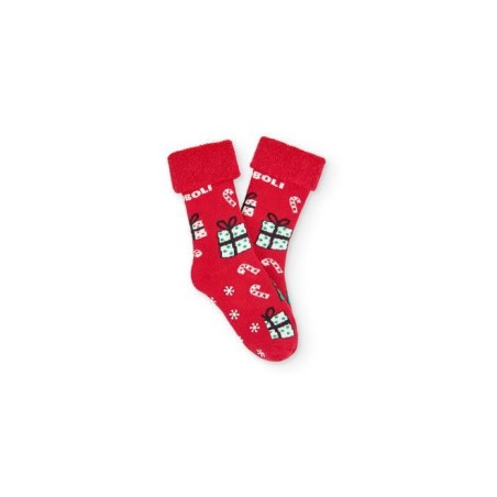 Chaussettes hautes "Noël" rouge