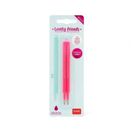 Set de 2 recharges pour stylo gel Lovely Friends - Neon rose