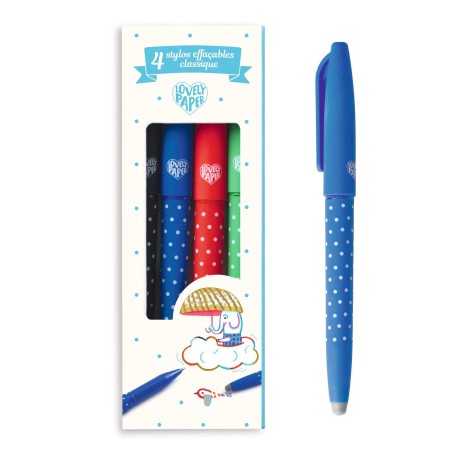 Set de 4 stylos effaçables - Classique