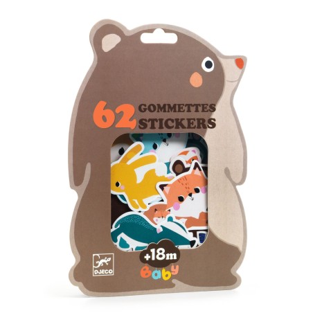 62 grosses gommettes stickers - Animaux de la forêt