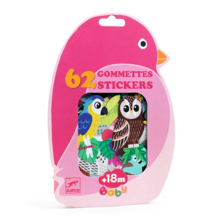 62 grosses gommettes stickers - Oiseaux