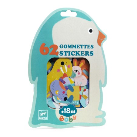 62 grosses gommettes stickers - Animaux de la banquise