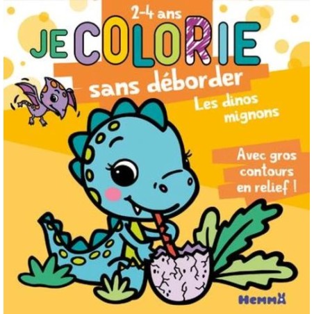 Je colorie sans déborder - Les dinos mignons