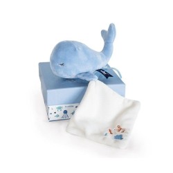 Baleine avec doudou - Bleue