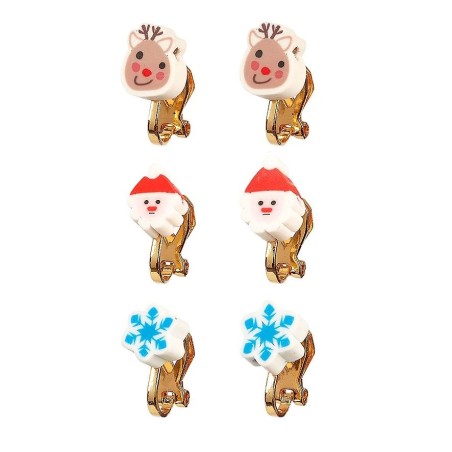 Boucles d'oreille à clips Noël (3 paires)