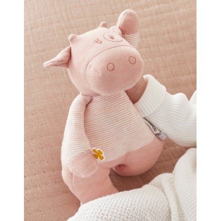 Peluche coton BIO 25cm Lola rose