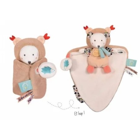 Doudou Ours Papillote avec cape - 3 en 1