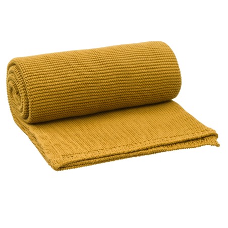 Couverture en maille - Mustard