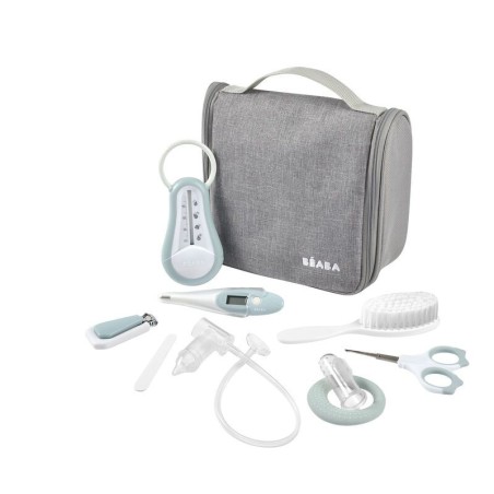 Trousse de toilettes avec 9 accessoires - Bleu