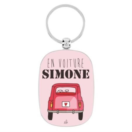 Porte-clés "En voiture Simone"