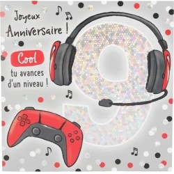 Carte musicale - 9 ans - Gris