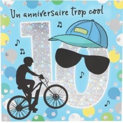 Carte musicale - 10 ans - Bleu