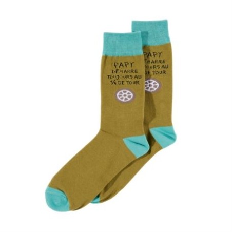 Chaussettes "Papy démarre toujours au 1/4 de tour"