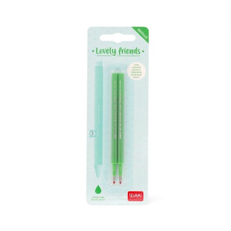 Set de 2 recharges pour stylo gel Lovely Friends - Vert